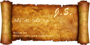 Jádi Sára névjegykártya