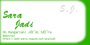 sara jadi business card